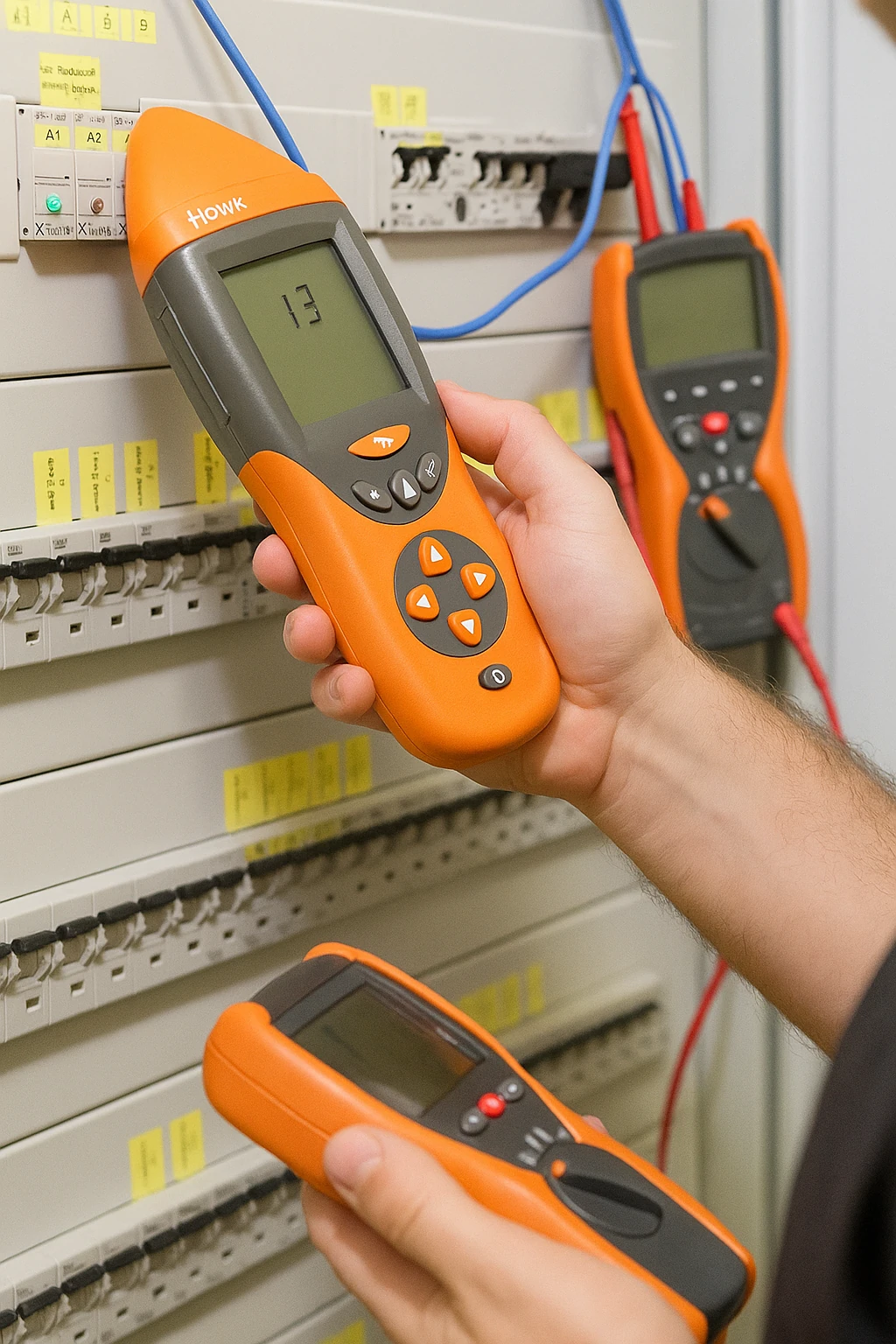 Elektryk. Usługi elektryczne. Instalacje elektryczne. KAMKOP PAŁUKI USŁUGI ELEKTRYCZNE. Bydgoszcz, Szubin, Nakło, Żnin, Łabiszyn, Barcin, Inowrocław . Rozdzielnica natynkowa wraz z licznikiem